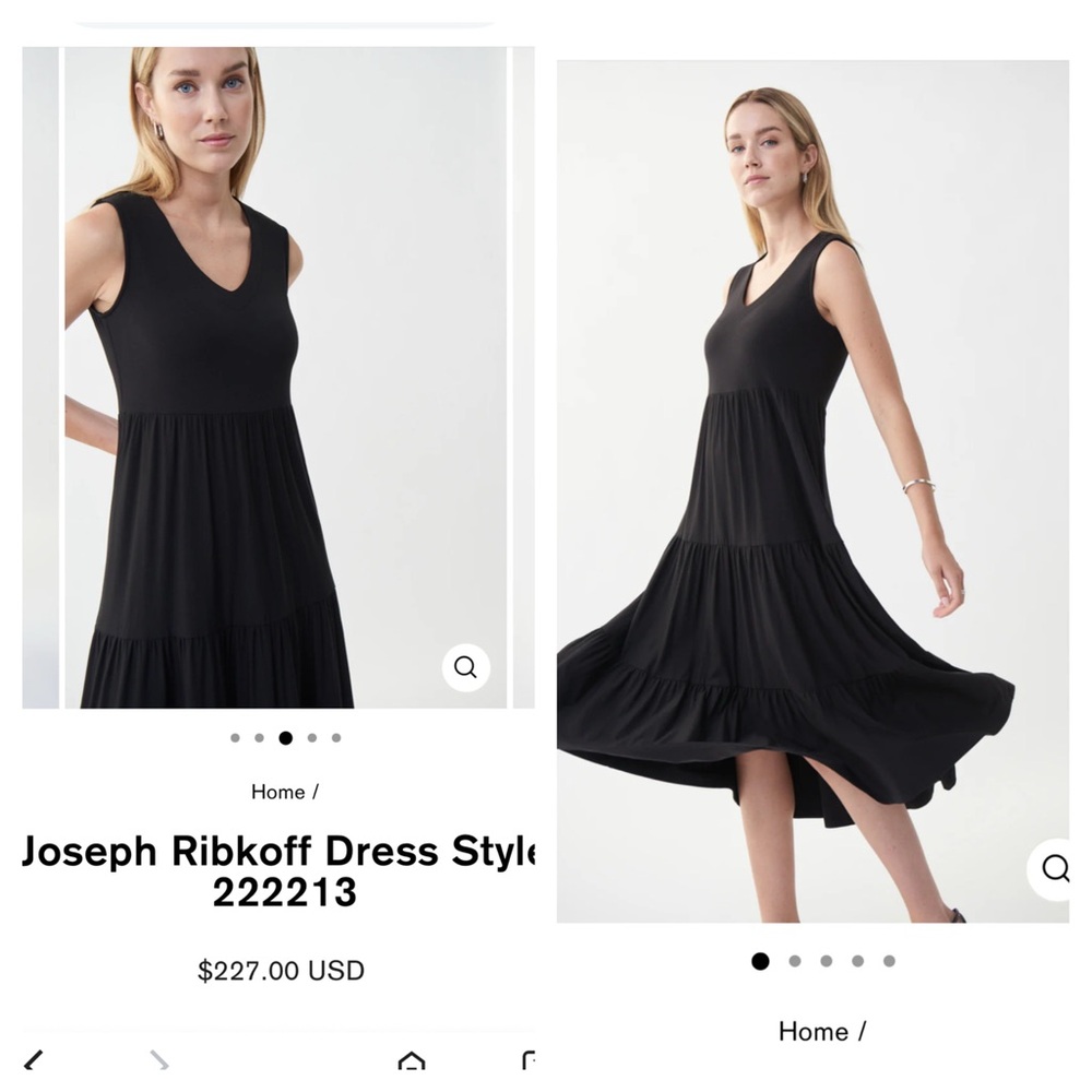 Joseph Ribkoff Black Sleeveless Midi Dress - Picture 2 of 9
